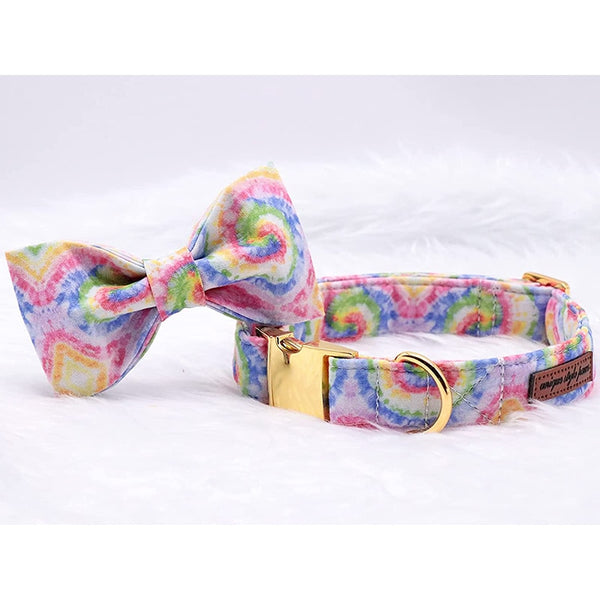 Dog Collar, Aerial Aerial Spiral Pastel Tie Dye / SM