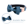 Puparazzi Deep Blue Soft Velvet Collar with Bow tie