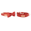 SOFT SILK COLLECTION RED COLLAR BOWTIE & LEASH